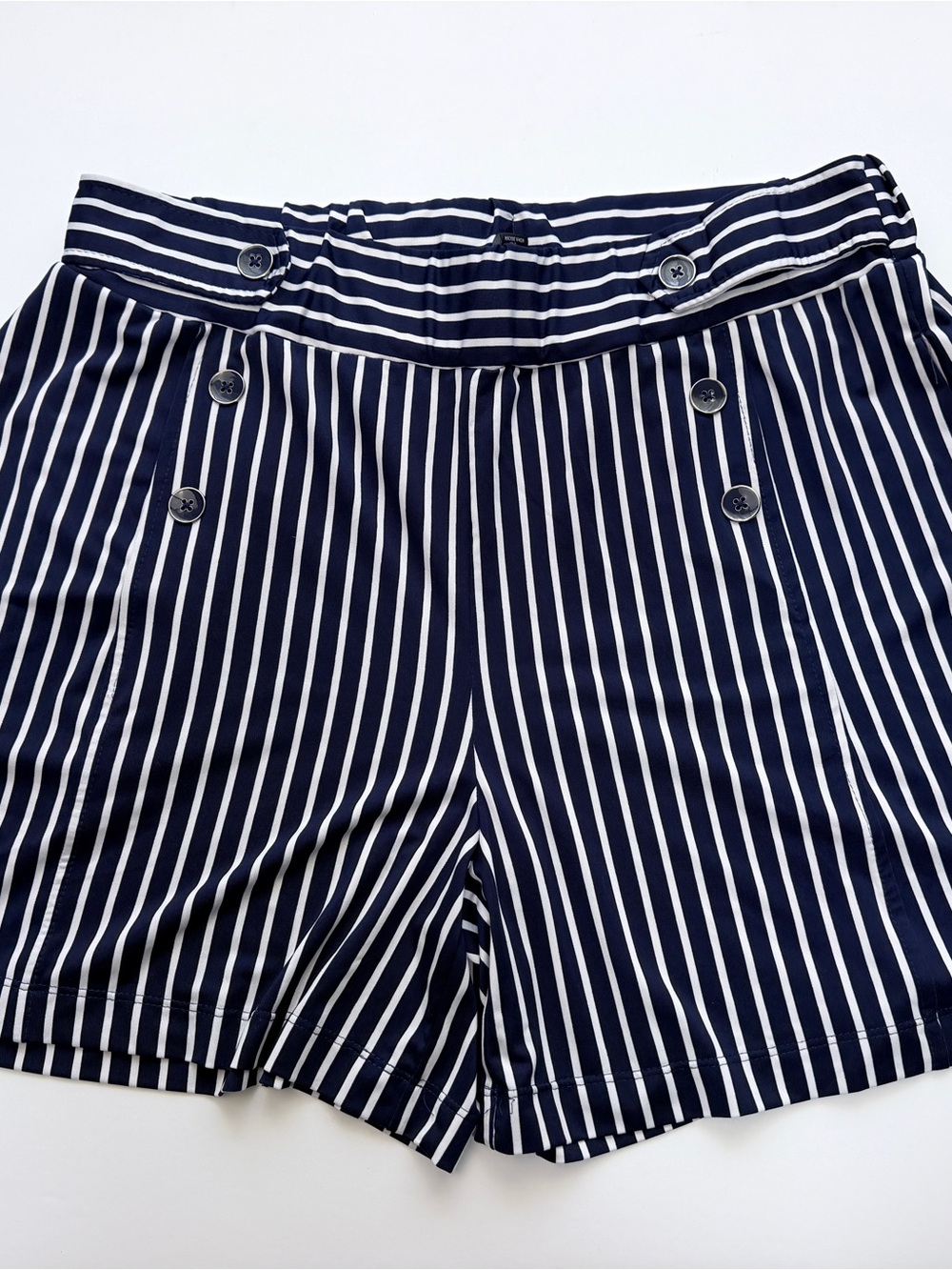 Robert Louis Women’s XL Navy White Striped Sailor Shorts Stretch Pull-On Pockets
